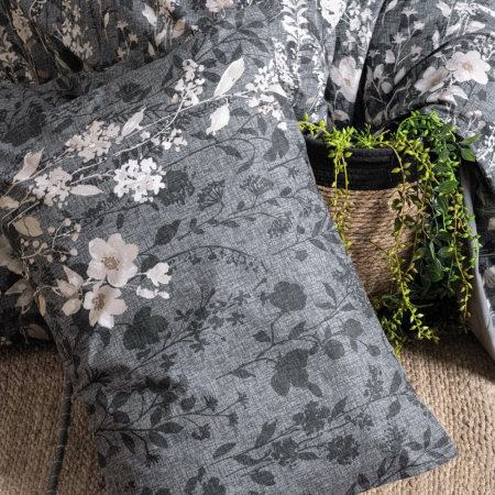 Lenjerie de pat ranforce, două persoane, bumbac 100%, Cotton Box, Comely - Anthracite [3]