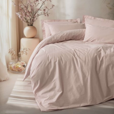 Lenjerii bumbac ranforce - XXL - Lenjerie de pat ranforce, două persoane, bumbac 100%, Cotton Box, Plain - Powder