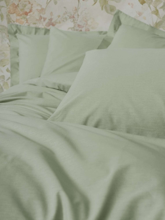 Lenjerie de pat ranforce, două persoane, bumbac 100%, Cotton Box, Plain - Sage [1]