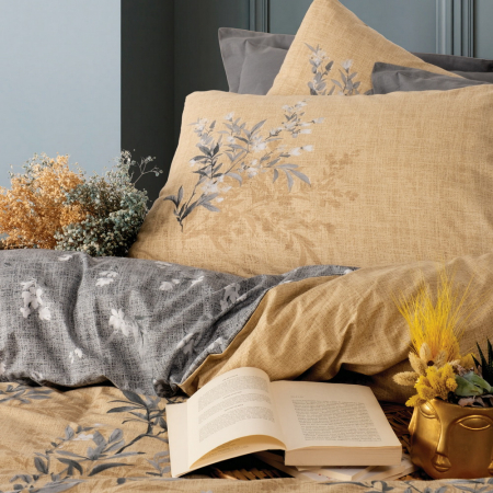 Lenjerie de pat ranforce, două persoane, bumbac 100%, Cotton Box, Vera - Grey [1]