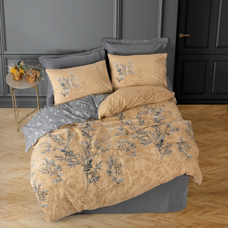 Lenjerie de pat ranforce, două persoane, bumbac 100%, Cotton Box, Vera - Grey [0]