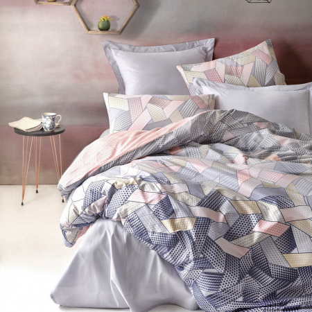 Lenjerie de pat ranforce, două persoane, bumbac 100%, Cotton Box, Dennis - Grey [0]