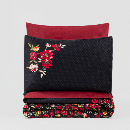 Lenjerie de pat ranforce, două persoane, bumbac 100%, Cotton Box, Desire - Red [2]