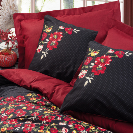 Lenjerie de pat ranforce, două persoane, bumbac 100%, Cotton Box, Desire - Red [1]