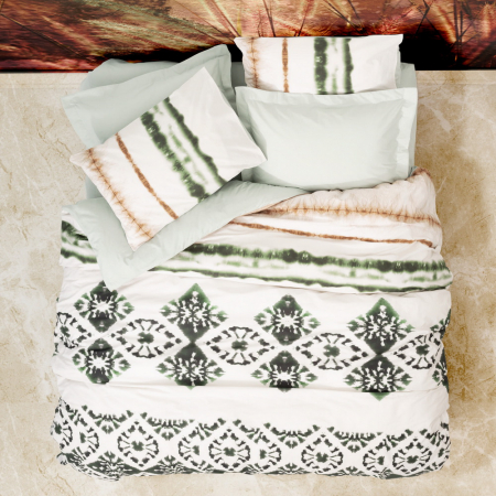 Lenjerie de pat ranforce, două persoane, bumbac 100%, Cotton Box, Gravel - Green [0]