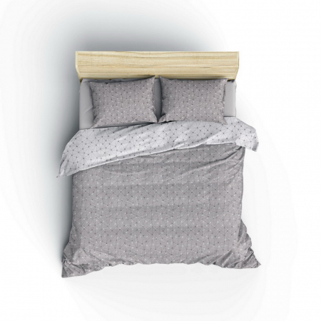 Lenjerie de pat ranforce, două persoane, bumbac 100%, Cotton Box, Mottle - Mink [1]