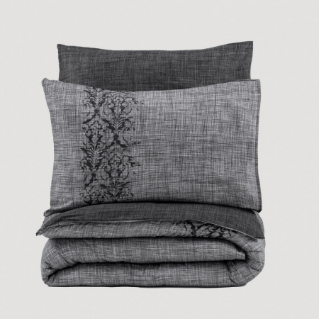 Lenjerie de pat ranforce, două persoane, bumbac 100%, Cotton Box, Sooty - Grey [3]