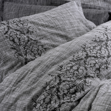 Lenjerie de pat ranforce, două persoane, bumbac 100%, Cotton Box, Sooty - Grey [1]