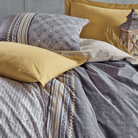 Lenjerie de pat ranforce, două persoane, bumbac 100%, Cotton Box, Nedra - Beige [1]