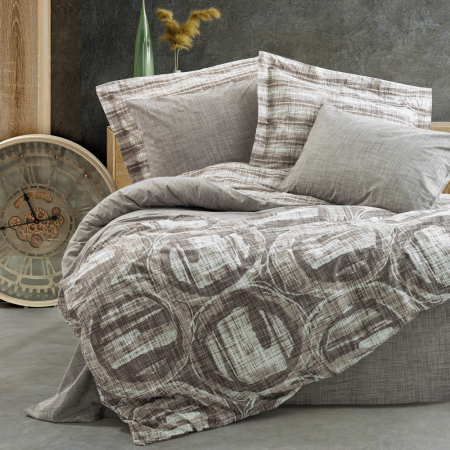 Lenjerie de pat ranforce, două persoane, bumbac 100%, Cotton Box, Root - Mink [0]