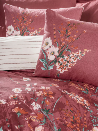 Lenjerie de pat ranforce, două persoane, bumbac 100%, Cotton Box, Vina - Claret Red [1]
