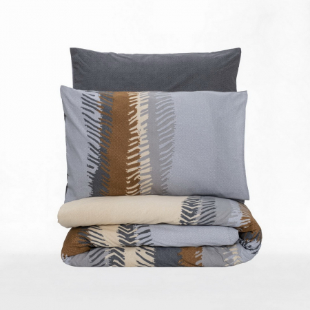 Lenjerie de pat ranforce, o persoana, bumbac 100%, Cotton Box, Asel - Anthracite [2]