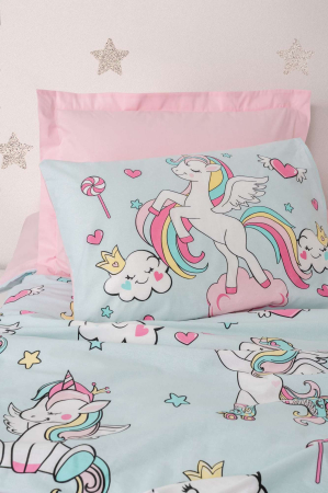 Lenjerie de pat ranforce, o persoana, bumbac 100%, Cotton Box, Twinka - Pink [2]