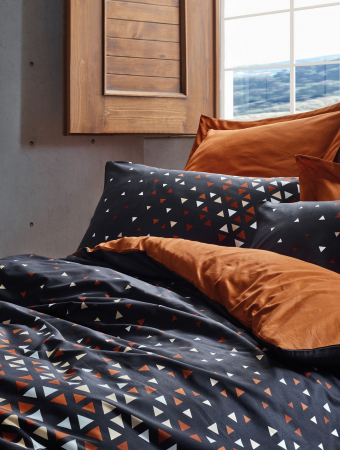 Lenjerie de pat ranforce, o persoana, bumbac 100%, Cotton Box, Colin - Cinnamon [1]