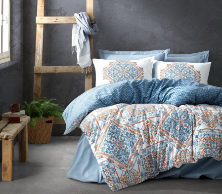 Lenjerie de pat ranforce, o persoana, bumbac 100%, Cotton Box, Grande - Blue [0]