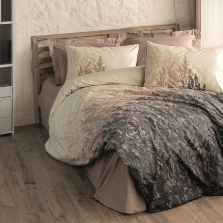 Lenjerii bumbac ranforce - o persoana - Lenjerie de pat ranforce, o persoana, bumbac 100%, Cotton Box, Lindon - Beige