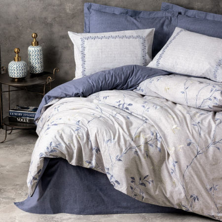 Lenjerii bumbac ranforce - o persoana - Lenjerie de pat ranforce, o persoana, bumbac 100%, Cotton Box, Nitsa - Dark Blue