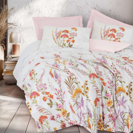 Lenjerii bumbac ranforce - o persoana - Lenjerie de pat ranforce, o persoana, bumbac 100%, Cotton Box, Lilura - Pink