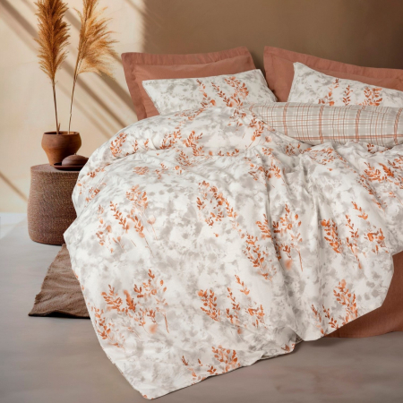 Lenjerii bumbac ranforce - o persoana - Lenjerie de pat ranforce, o persoana, bumbac 100%, Cotton Box, Lamina - Cinnamon