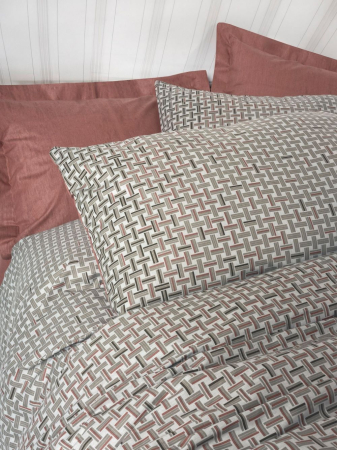 Lenjerie de pat ranforce, o persoana, bumbac 100%, Cotton Box, Mote - Tile Red [1]
