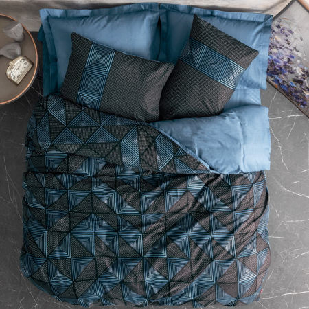 Lenjerie de pat ranforce, o persoana, bumbac 100%, Cotton Box, Armor - Black [0]