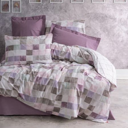 Lenjerii bumbac ranforce - o persoana - Lenjerie de pat ranforce, o persoana, bumbac 100%, Cotton Box, Maro - Dusty Rose