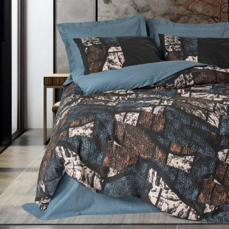 Lenjerii bumbac ranforce - o persoana - Lenjerie de pat ranforce, o persoana, bumbac 100%, Cotton Box, Senso - Petrol Green