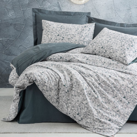 Lenjerii bumbac ranforce - o persoana - Lenjerie de pat ranforce, o persoana, bumbac 100%, Cotton Box, Molly - Anthracite