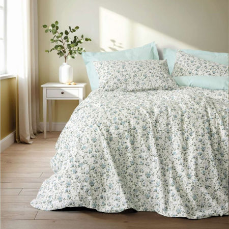 Lenjerii bumbac ranforce - o persoana - Lenjerie de pat ranforce, o persoana, bumbac 100%, Cotton Box, Nola - Mint