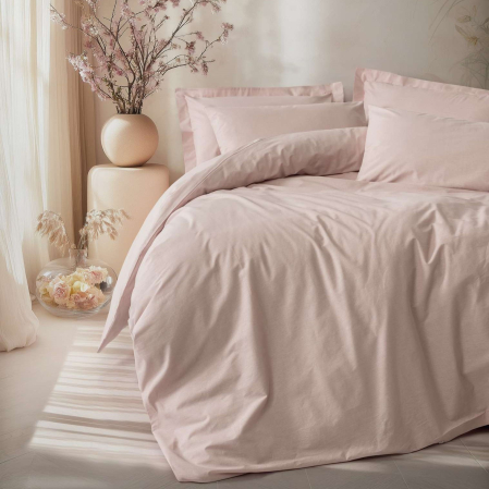 Lenjerii bumbac ranforce - o persoana - Lenjerie de pat ranforce, o persoana, bumbac 100%, Cotton Box, Plain - Powder