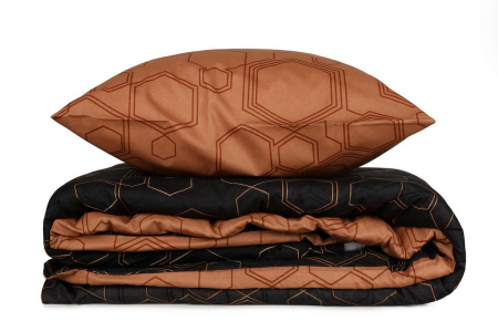 Lenjerie de pat ranforce, o persoana, bumbac 100%, Cotton Box, Dawn - Copper [3]