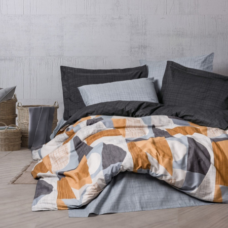 Lenjerii bumbac ranforce - o persoana - Lenjerie de pat ranforce, o persoana, bumbac 100%, Cotton Box, Giorno - Grey