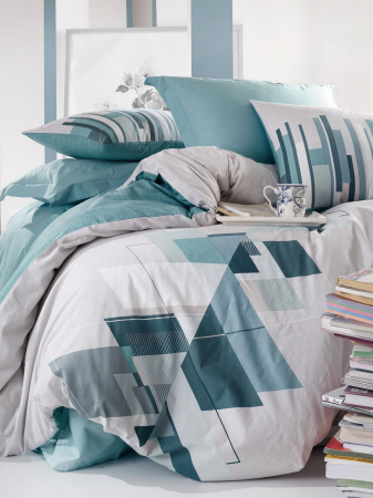 Lenjerie de pat ranforce, o persoana, bumbac 100%, Cotton Box, Nesto - Petrol [1]