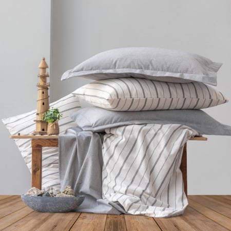 Lenjerie de pat ranforce policotton, două persoane, Cotton Box, Unus - Grey [2]