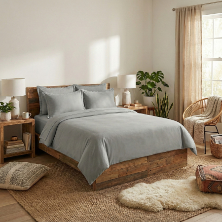 Pucioasa - Lenjerie de pat Ranforce uni king size