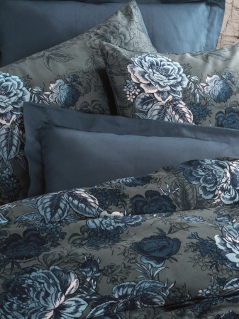 Lenjerie de pat satin, 6 piese, bumbac 100%, Cotton Box, Liza - Petrol Blue [1]