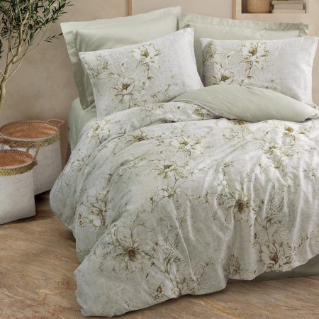 Lenjerie de pat satin, 6 piese, bumbac 100%, Cotton Box, Lucida - Mint [0]