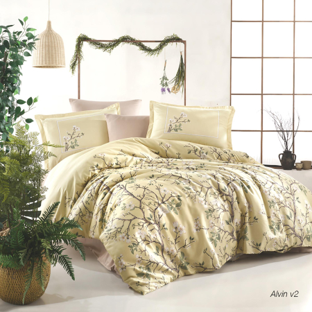 Pucioasa - Lenjerie de pat satin Clasy king size (ALVIN V2)