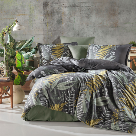 Pucioasa - Lenjerie de pat satin Clasy king size (BOTANICA)