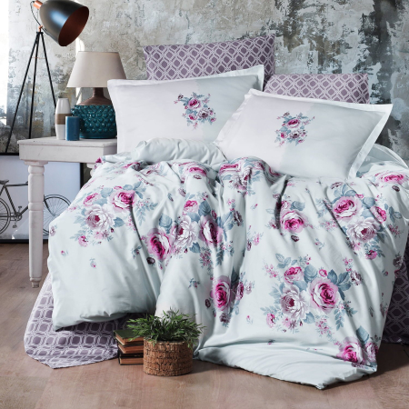 Lenjerii bumbac satin Premium - Lenjerie de pat satin Clasy king size (GOYA V2)