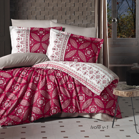 Pucioasa - Lenjerie de pat satin Clasy king size (IVORE V1)