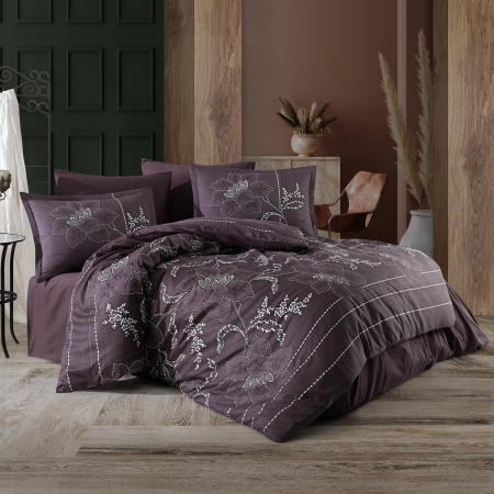 Lenjerii bumbac satin Premium - Lenjerie de pat satin Clasy king size (MOYO V1)