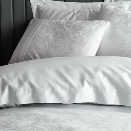 Lenjerie de pat satin jaquard, 6 piese, bumbac 100%, Cotton Box, Leaf - Ice Blue [1]