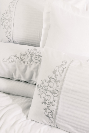 Lenjerie de pat satin premium brodată, 6 piese, bumbac 100%, Cotton Box, Genny - White [1]