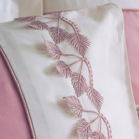 Lenjerie de pat satin premium brodată, 6 piese, bumbac 100%, Cotton Box, Niobe - Pink [2]