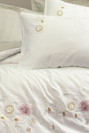 Lenjerie de pat satin premium brodată, 6 piese, bumbac 100%, Cotton Box, Jenika - Mint [1]