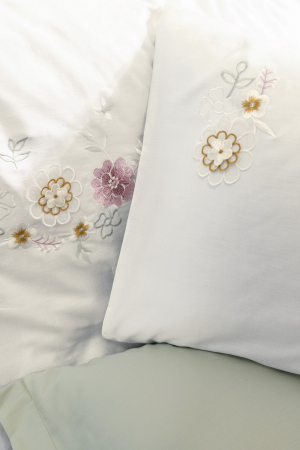 Lenjerie de pat satin premium brodată, 6 piese, bumbac 100%, Cotton Box, Jenika - Mint [2]