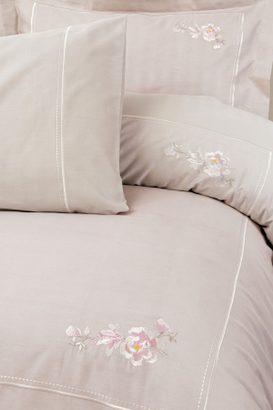Lenjerie de pat satin premium brodată, 6 piese, bumbac 100%, Cotton Box, Alameda - Lilac [1]