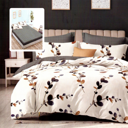 LENJERII DE PAT POLICOTON - LENJERIE FINET 6 PIESE CU HUSA - 160x200 SI 180x200 (LUNA-VH)