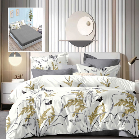 Pucioasa - LENJERIE FINET 6 PIESE CU HUSa - 160x200 SI 180x200 (MADISON-VH)